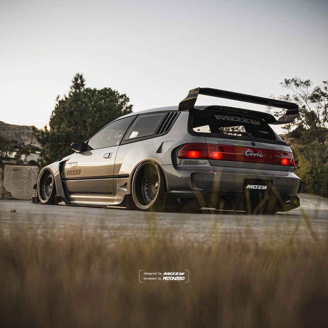 KIT CARROSSERIE LARGE HONDA CIVIC EG HATCH PAR MOZY