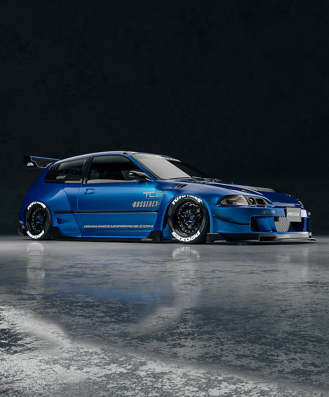 KIT CARROSSERIE LARGE HONDA CIVIC EG HATCH PAR MOZY