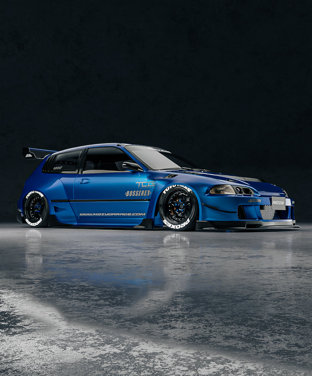 KIT CARROSSERIE LARGE DE LA HONDA CIVIC CIVIC EG HATCH PAR MOZY