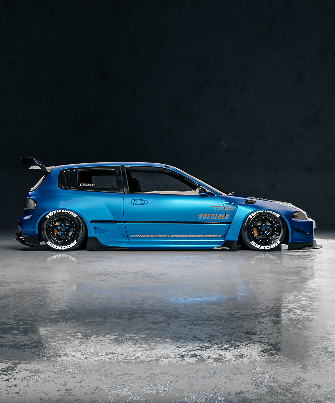 KIT CARROSSERIE LARGE HONDA CIVIC EG HATCH PAR MOZY