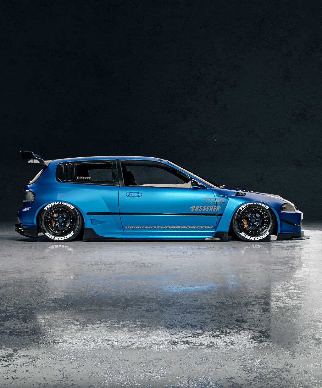 KIT CARROSSERIE LARGE DE LA HONDA CIVIC CIVIC EG HATCH PAR MOZY