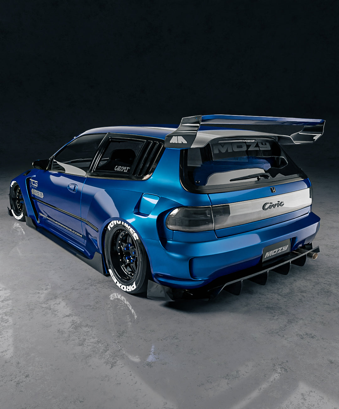 KIT CARROSSERIE LARGE HONDA CIVIC EG HATCH PAR MOZY
